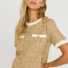 Wanderlust By Abby Metallic Tweed Top SALE