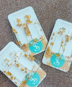 Taylor Shaye NEW Gloria Acrylic Rectangle Drop Earrings