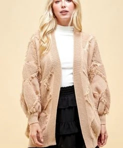 Wanderlust By Abby Open Cardigan With Peeling Detail
