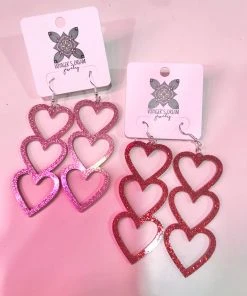 Wanderlust By Abby NEW Triple Heart Earrings