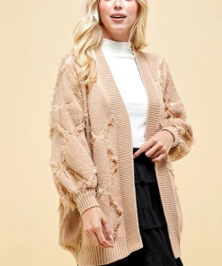 Wanderlust By Abby Open Cardigan With Peeling Detail