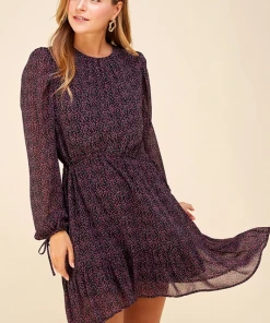 Wanderlust By Abby SALE Ditsy Floral Long Sleeve Draw String Wrist Dress