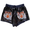 Queen Of Sparkles Black Sequin Tiger Shorts