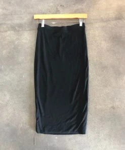 Wanderlust By Abby Basic Black Knit Midi Skirt