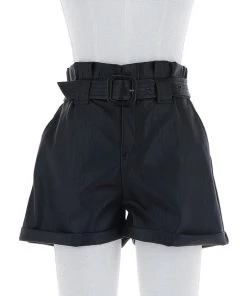 Wanderlust By Abby NEW Vegan Leather Belted Shorts
