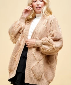 Wanderlust By Abby Open Cardigan With Peeling Detail