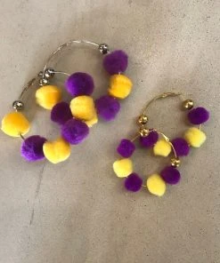 Wanderlust By Abby NEW LSU Pom Pom Hoops