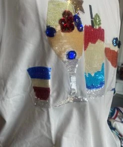 NEW Queen Of Sparkles 4th Of July Drinks Tee