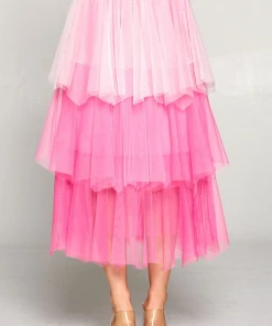 Wanderlust By Abby Mesh Layer Midi Skirt NEW