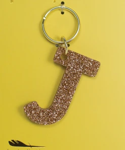 Wanderlust By Abby Glitter Letter Keychain NEW