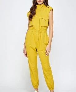 Wanderlust By Abby NEW High Neck Sleeveless Jumpsuit With Pockets
