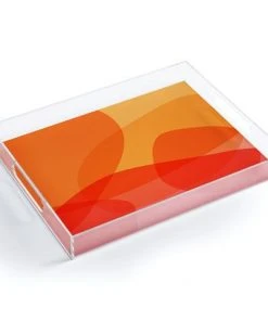 Wanderlust By Abby June Journal Abstract Warm Color Shapes Acrylic Tray