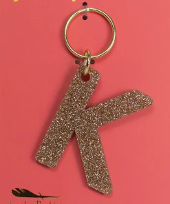 Wanderlust By Abby Glitter Letter Keychain NEW