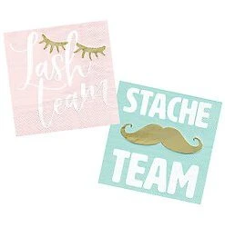 Slant Lash & Stache Team Napkins Set NEW