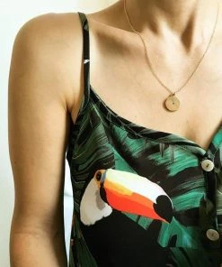 Mimosa Handcrafted Mimosa Minimal Circle Turquoise Necklace