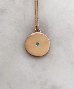 Mimosa Handcrafted Mimosa Minimal Circle Turquoise Necklace
