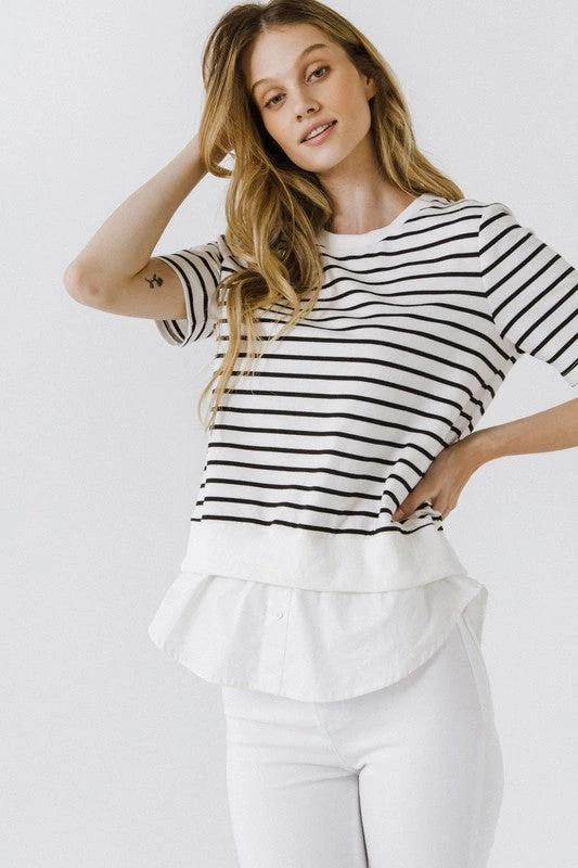 Wanderlust By Abby NEW Mix Media Stripe Top 3 Wanderlust By Abby NEW Mix Media Stripe Top