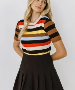 Wanderlust By Abby Multi Color Stripe Sweater