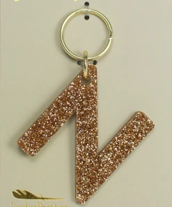 Wanderlust By Abby Glitter Letter Keychain NEW
