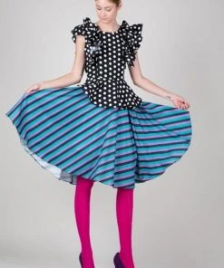 Wanderlust By Abby Striped Midi Skirt NEW