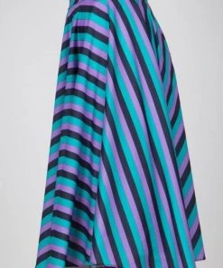 Wanderlust By Abby Striped Midi Skirt NEW