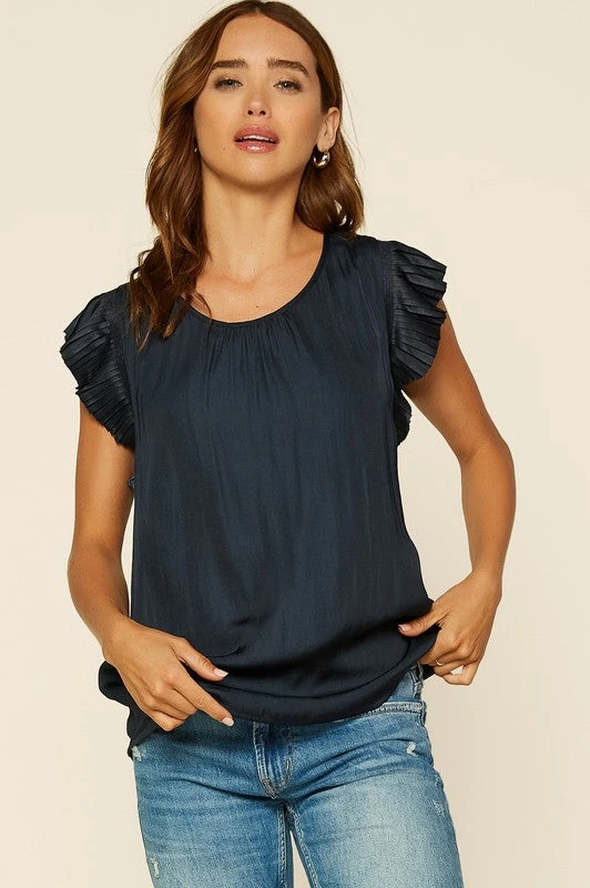 Wanderlust By Abby Pleated Short Sleeve Top 3 Wanderlust By Abby Pleated Short Sleeve Top