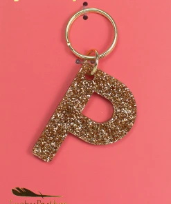 Wanderlust By Abby Glitter Letter Keychain NEW