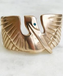 Mimosa Handcrafted Mimosa Pelican Cuff + Turquoise Eye JEWELRY