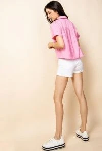 Wanderlust By Abby Short Sleeve Collared Top