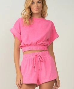 Wanderlust By Abby NEW Pink Terrycloth Shorts