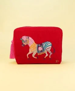 Wanderlust By Abby NEW Zebra Carnival Velvet Wash Bag