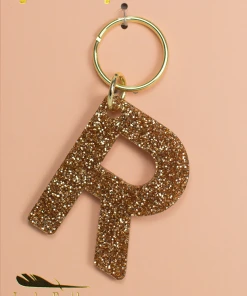 Wanderlust By Abby Glitter Letter Keychain NEW