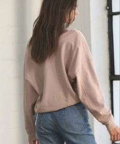 Wanderlust By Abby Boat Neck Reversible Salt Washed Top