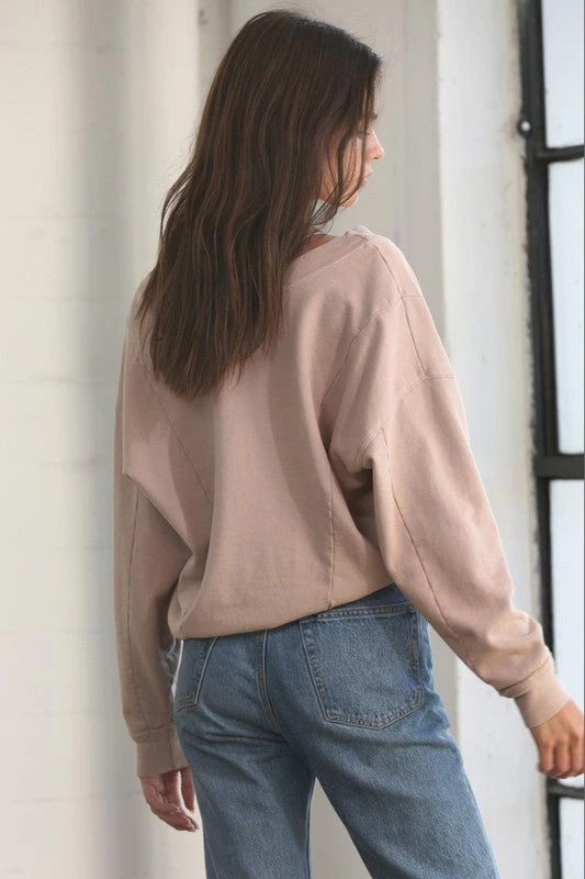 Wanderlust By Abby Boat Neck Reversible Salt Washed Top 4 Wanderlust By Abby Boat Neck Reversible Salt Washed Top