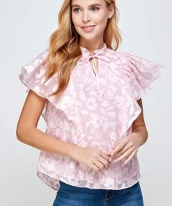 Wanderlust By Abby NEW Ruffle Short Sleeve Top