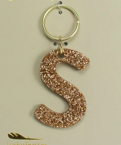 Wanderlust By Abby Glitter Letter Keychain NEW
