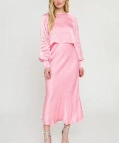 Wanderlust By Abby Satin Maxi Skirt 2.0 NEW