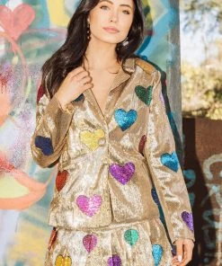 Queen Of Sparkles NEW QOS Gold Hearts Flounce Skort