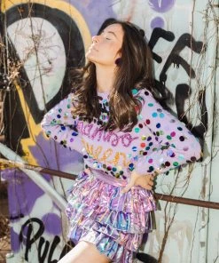 Queen Of Sparkles QOS Iridescent Rainbow Skirt