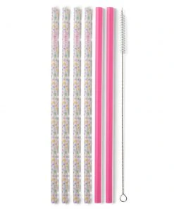 Wanderlust By Abby Confetti + Pink Reusable Straw Set