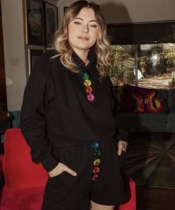 CLOTHING Queen Of Sparkles Button Shorts