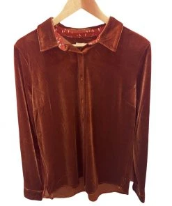 Wanderlust By Abby Velvet Button Down Collared Shirt